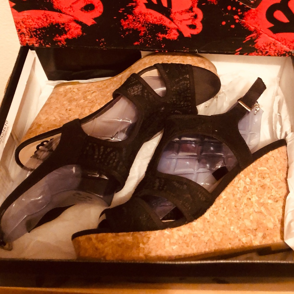 Fergalicious Black Lace Wedge